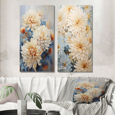 «Garden Bliss Mums In Soft Colors», ensemble de 2 impressions murales «Mums»