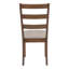 Chaises de salle à manger rembourrées transitionnelles (ensemble de 2) - Tissu brun et pieds en bois de noyer pour la cuisine et la salle à manger