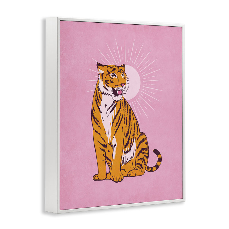 «Preppy Tiger» sur fond blanc, estampe numérique par Nataly White, H 30 po x l 24 po