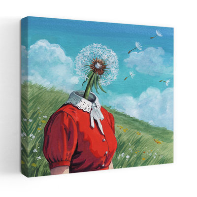 Wishful Thinking Abstract Contemporary Dandelion Flower Spring Wall Art Print
