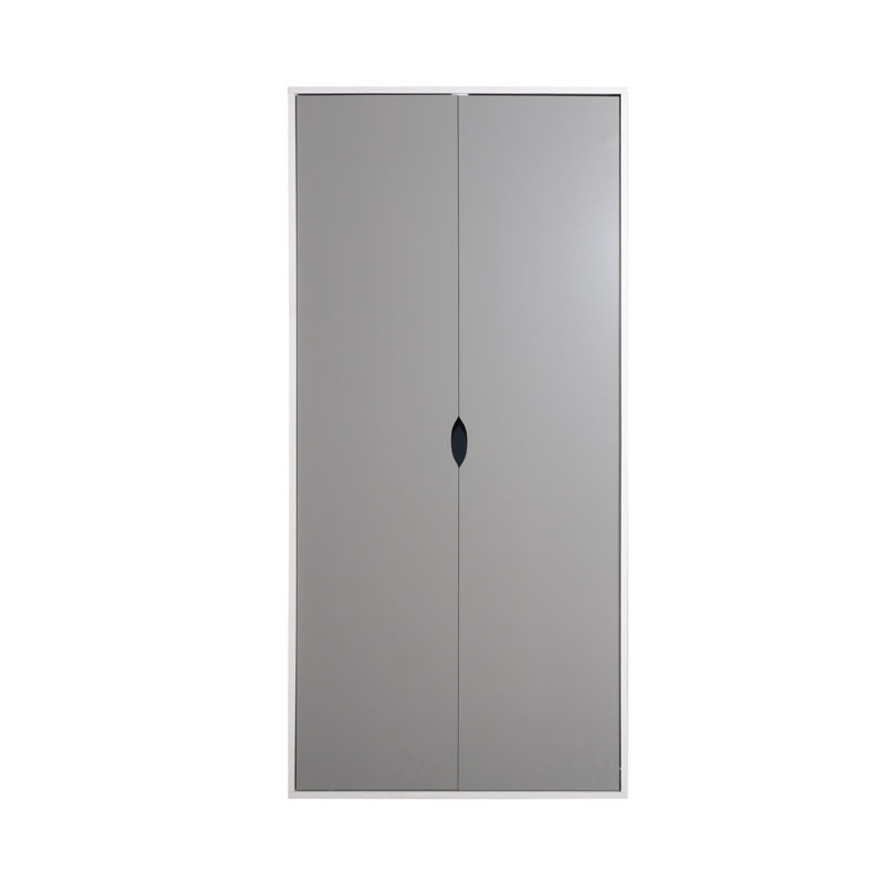 Bohl 2 Door Manufactured Wood Wardrobe, White/Grey