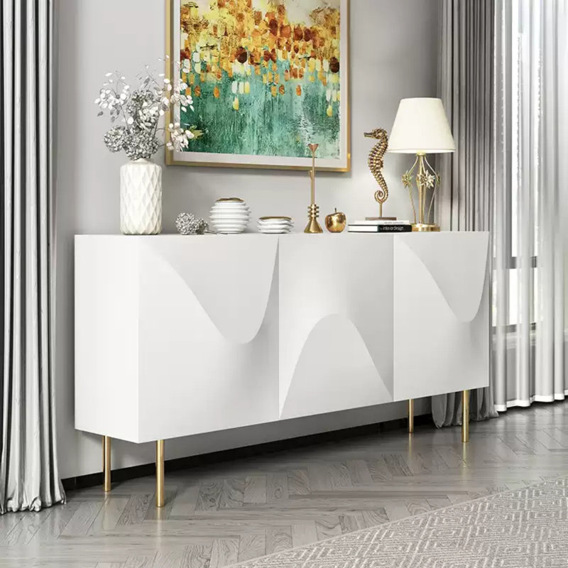 Buffet haut de gamme à grande capacité, H 33,46 po x l 62,99 po x P 17,72 po, Blanc