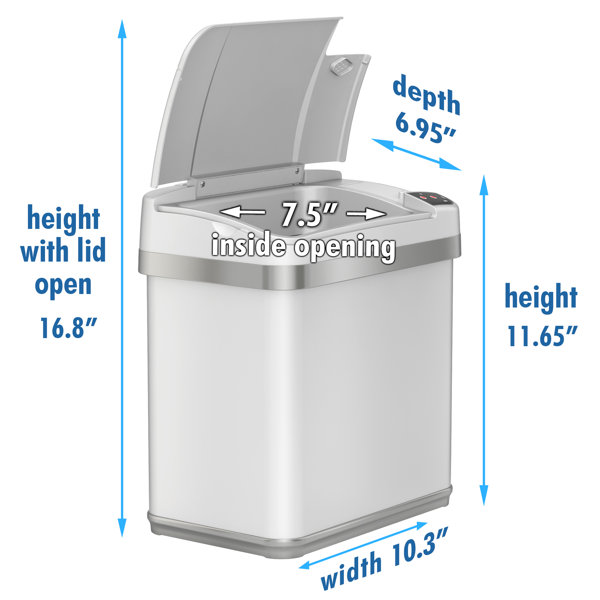 halo Poubelle double de seize 60,6 litres en acier inoxydable avec  compartiments multiples pour les déchets et le recyclage et détecteur de  mouvements et Commentaires - Wayfair Canada