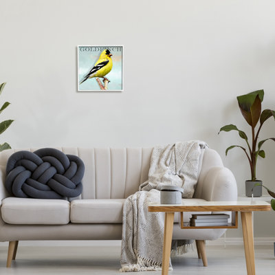 Portrait d'un oiseau chardonneret jaune, texte rustique par Alpenglow