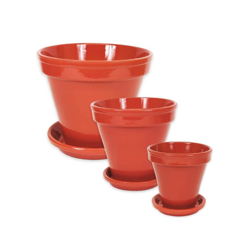 Lewison Handmade Ceramic Pot Planter, Red