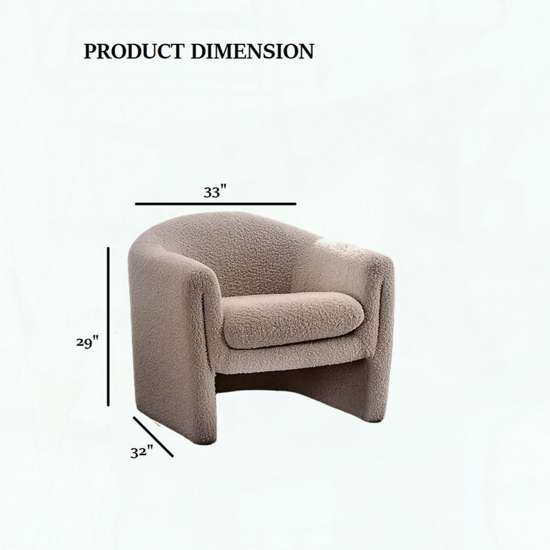 Fauteuil d'appoint en forme de U, finition champignon, Champignon