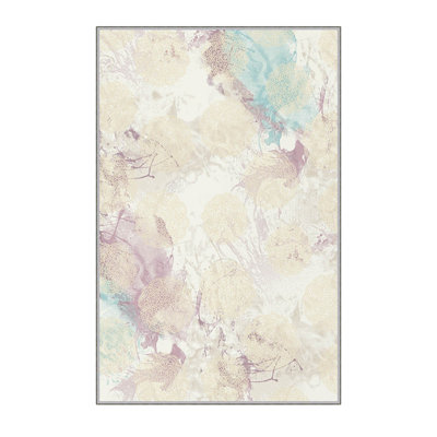 Tapis beige en polyester tissé à la machine Meldrum