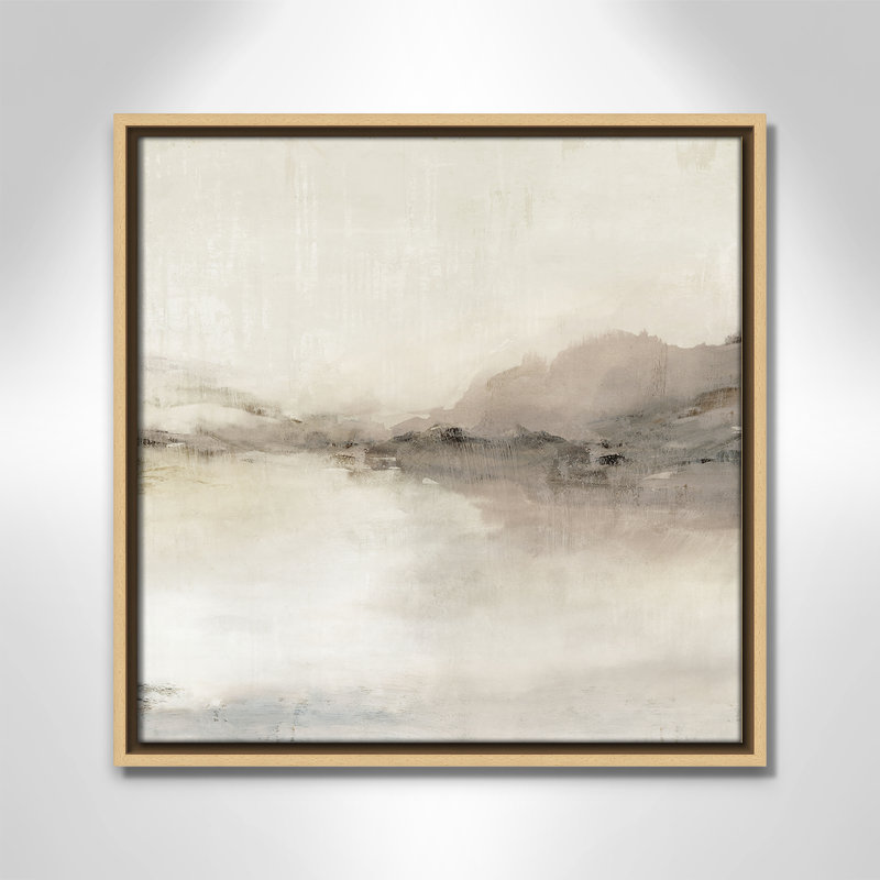 «Blush Horizon II» par Isabelle Z, L 17,5 po x H 17,5 po, Toile avec cadre, Flotteur naturel