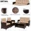  Ensemble de conversation de patio pour 4 personnes avec coussins Amei-844951108