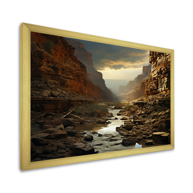 «Bilan Canyon», reproduction sur toile, H 34 po x l 44 po x P 1,5 po, Encadrement doré
