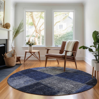 Tapis bleu marine de qualité supérieure lavable à la machine Prisco