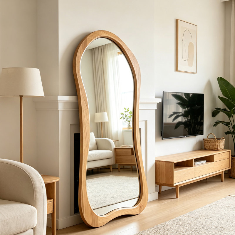 Irregular Full‑Length Mirror, 67" H x 31.5" W