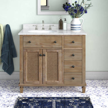 Hunstant 36 W x 20 D x 38 H Single Bathroom Vanity Laurel Foundry Modern Farmhouse Base Finish: Fairfax Oak