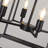 8-Light Black Geometric Cage Chandelier, Adjustable Height-128940662