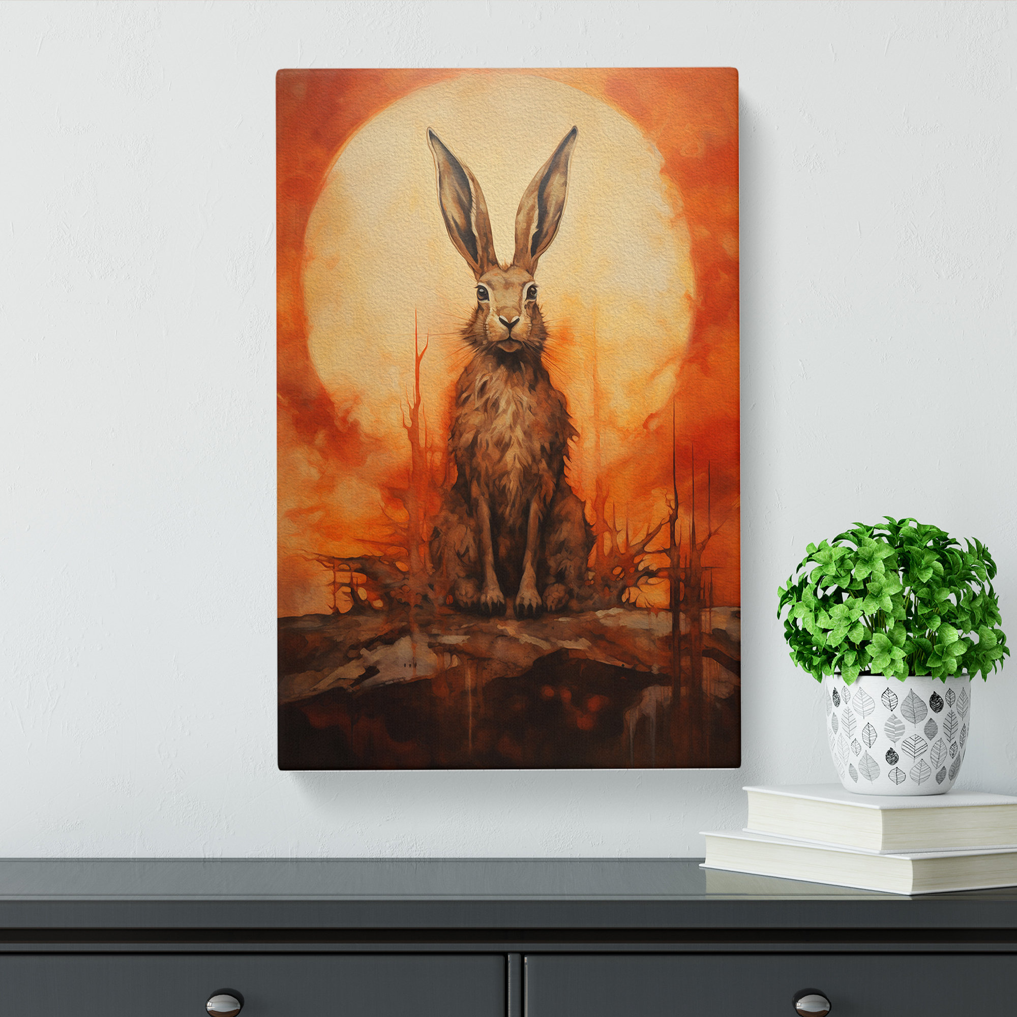 Single Rabbit Hm Frame Brambly Cottage Rabbit Contemporary - Single Picture Frame Art Prints ...