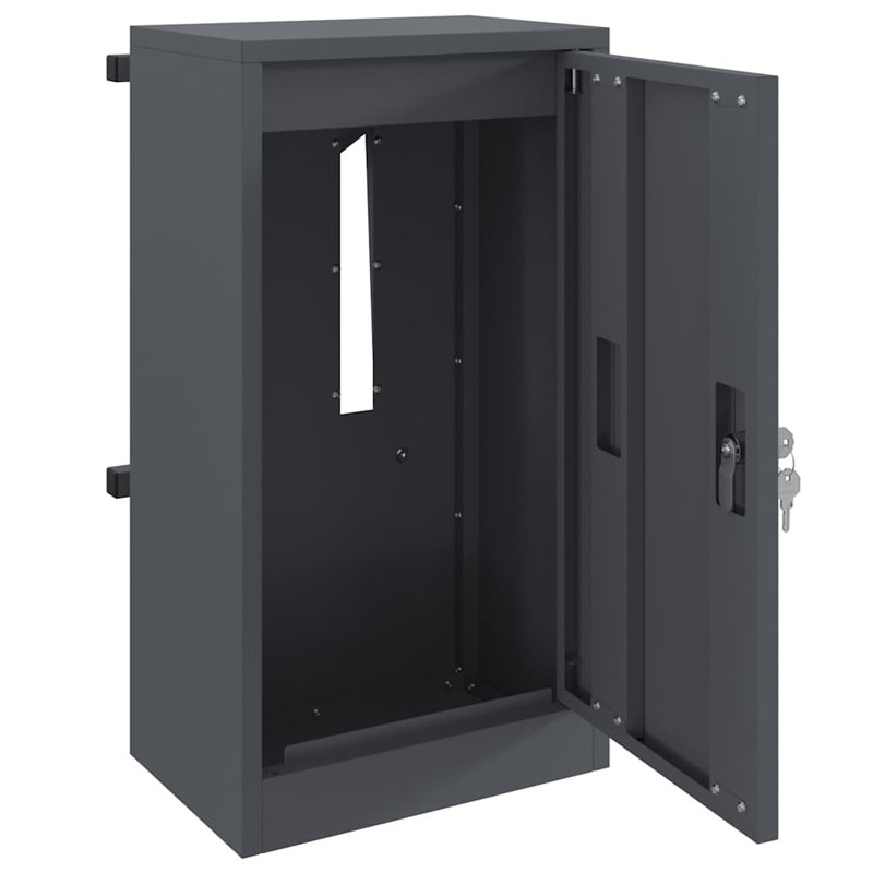 Mailbox 30 X 23 X 55 Cm Steel, Black
