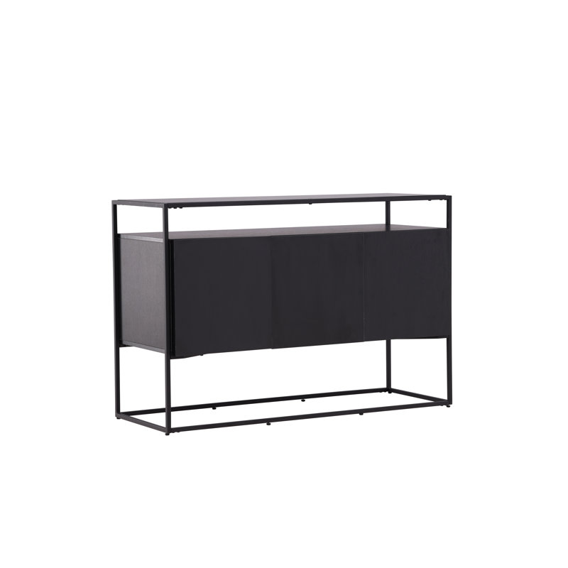 Lakila 3 -Door Accent Cabinet, Black/Grey