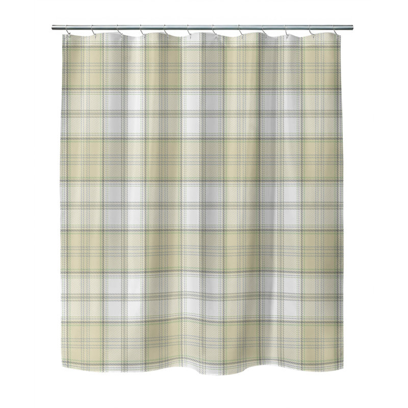 Bully Plaid Ultra-Thin Lightweight Shower Curtain, Yellow