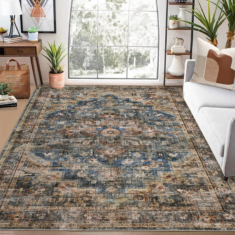 Washable Oriental Indoor Rug, Rectangle 9' x 12'