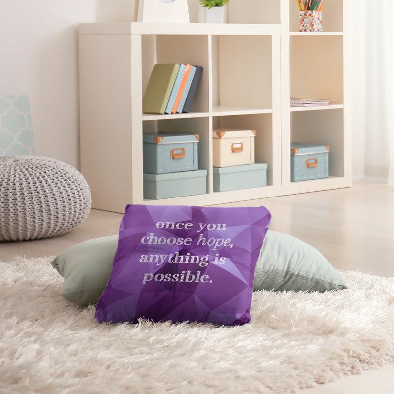 Reversible Throw Pillow, 26" H x 26" W, Amethyst