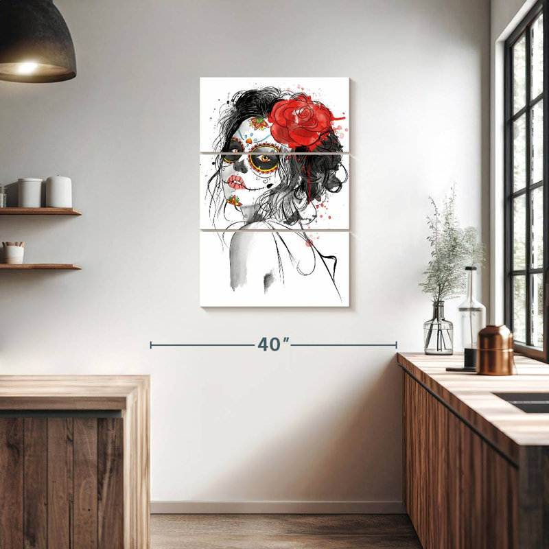 Lelend Dia De Los Muertos Beauty, 38" H x 24" W