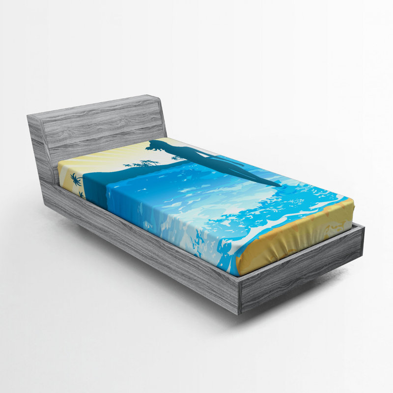 Beach Microfiber Fitted Sheet, Full/Double Fitted Sheet