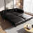 SmoothLux 92.1" King Size Pull Out Sofa Bed, 3-in-1 Faux Leather Convertible Sleeper Sofa with Tufted Design, Wide Armrests & 2 Pillows, 4-Seater Modern Couch for Living Room-580028703