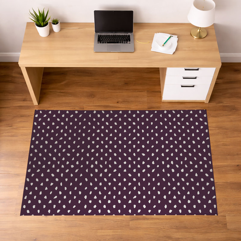 Tapis de bureau léger Splat Point, L 84 po x P 60 po, Aubergine