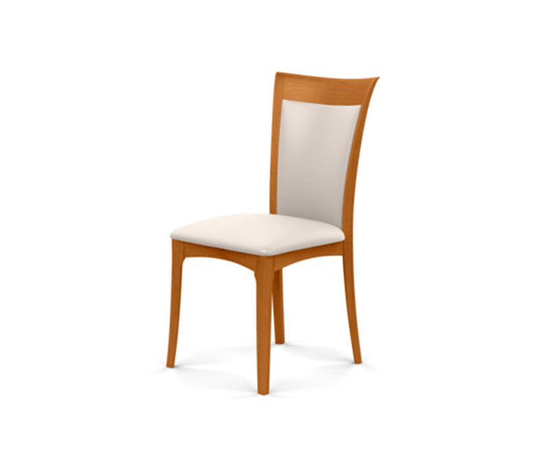 Morgan Leather Dining Chair, Natural Cherry, White