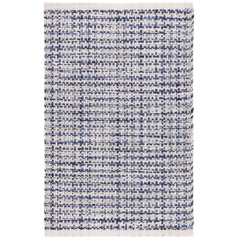 Journey Blue Handwoven Indoor/Outdoor Rug, Rectangle 5' x 8'