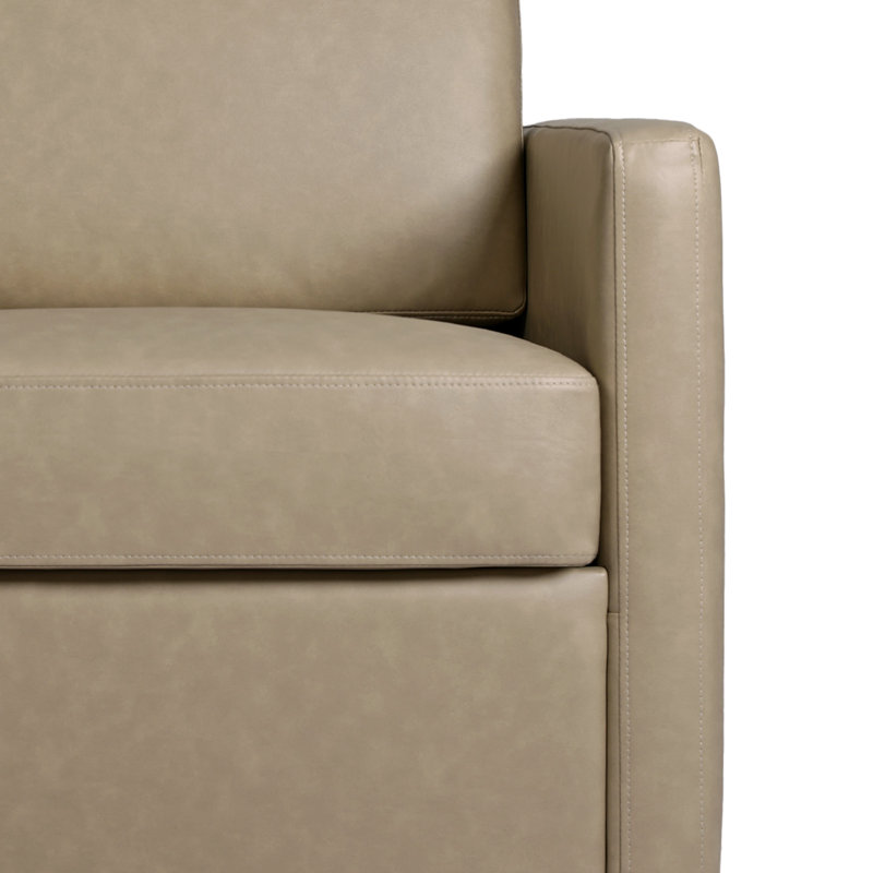 Fauteuil rembourré pivotant, Similicuir crème