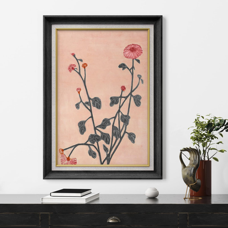 «Abstract Flower Market Floral Botanical Garden Nature Wilderness», reproduction imprimée sur papier, Cadre noir