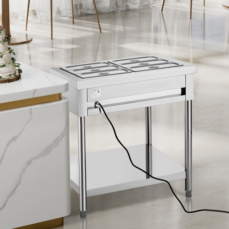 6 réchauds à vapeur électriques commerciaux avec 1/3 casseroles
