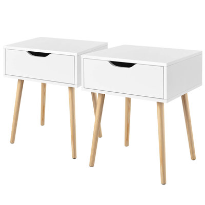 Emhouse 48.5cm W Solid + Manufactured Wood Bedside Table