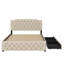 Grand lit plateforme tapissier 2 tiroirs 2 ensembles de ports USB de chaque côté-1247120250