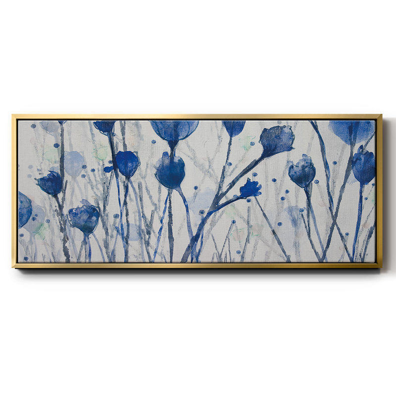 Jardin bleu - Toile encadrée, H 12 po x l 30 po