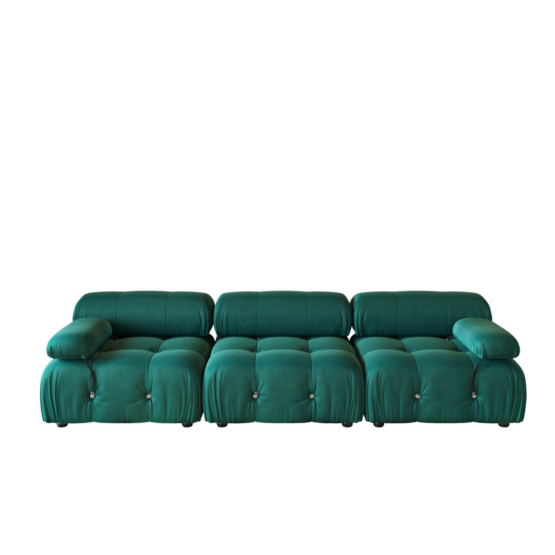 Cylar 104" Upholstered Sofa, Green