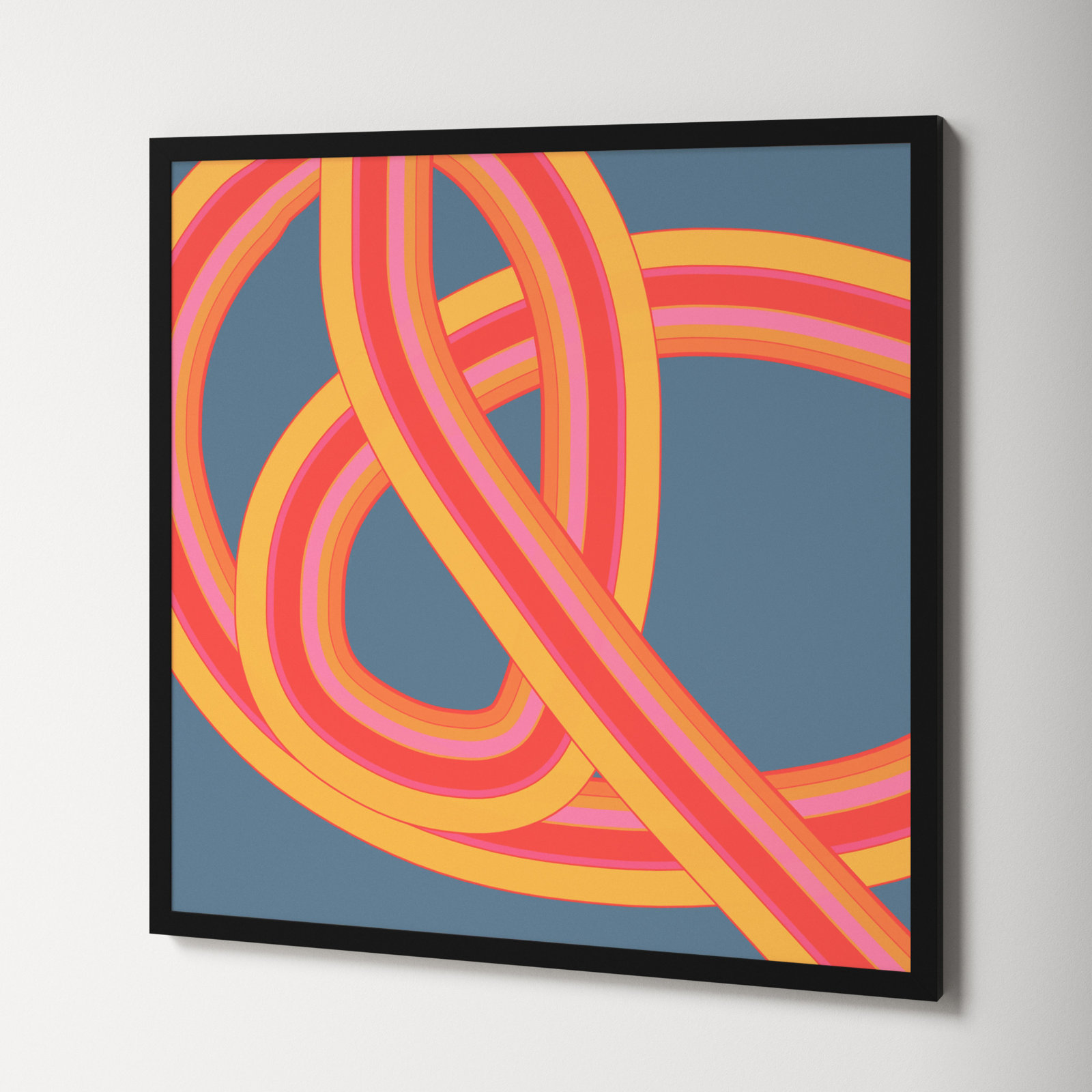 Twist Series I "Hawaiian Twist" Print, 36" H x 36" W x 1.25" D, Black