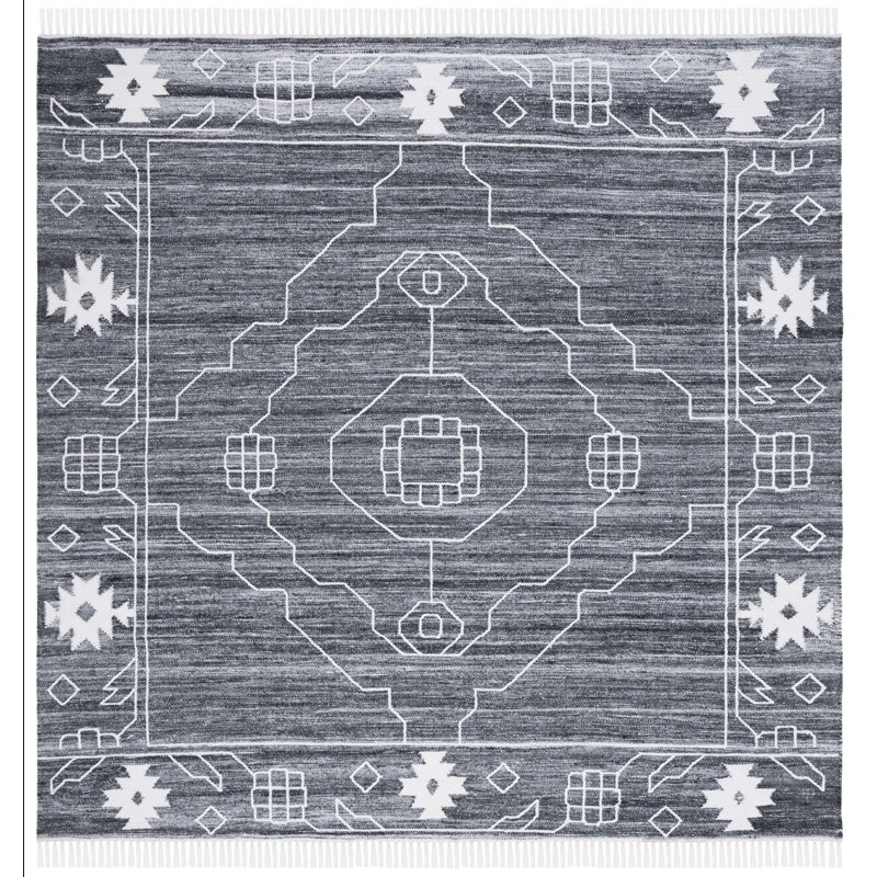 Ameliyah Flat Weave Polpropylene Southwestern Rug, Square 7'