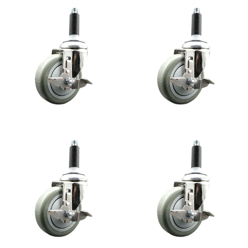 Polyurethane Casters, Gray