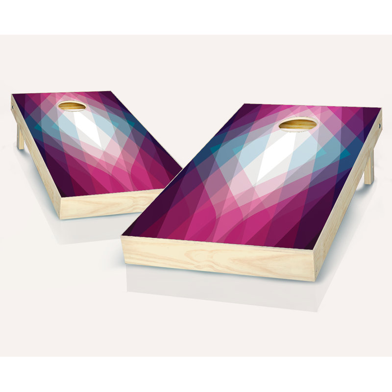 Ensemble de cornhole en bois massif cristal 2 pi x 4 pi avec sacs, Rouge/noir