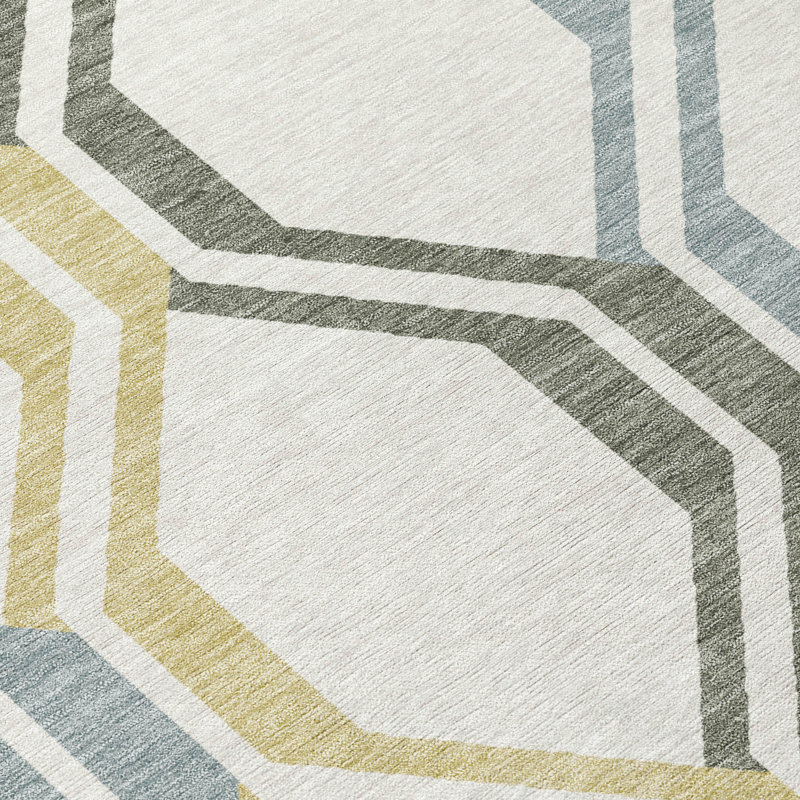 Machine Washable Indoor/Outdoor Chantille ACN2326 Mid-Century Modern Rug, Rectangle 9' x 12'
