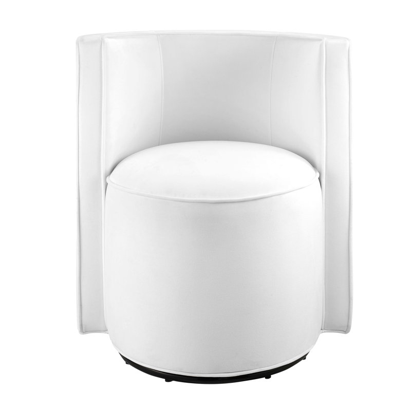 Fauteuil pivotant en tissu de velours Della Performance, Velours blanc