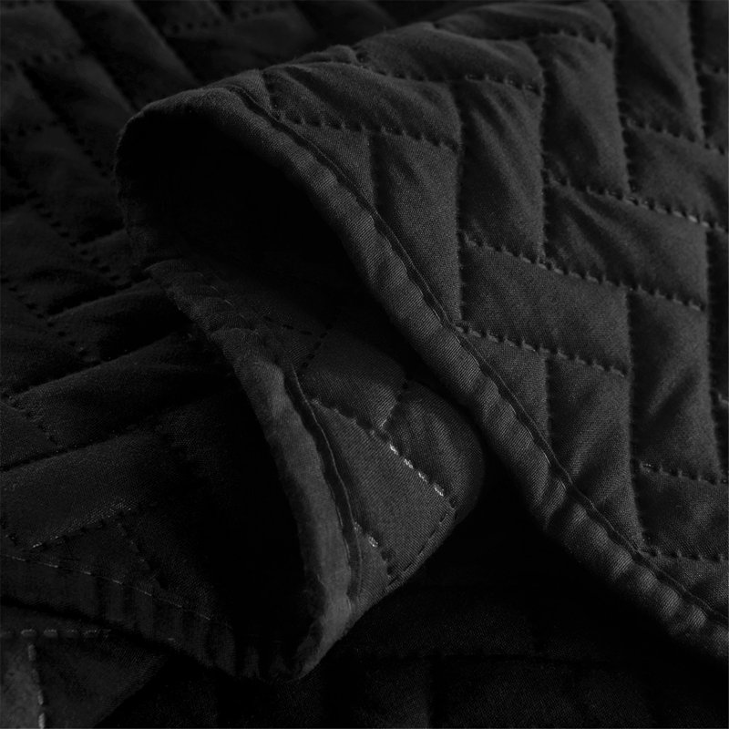 Ensemble de courtepointe réversible en microfibre 3 pièces , Courtepointe très grand + 2 très grandes taies d, Noir