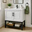 Meuble-lavabo simple 36 po avec plateau en céramique Festival - blanc-1536080779-1536080778