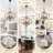 Ambrose 6 - Light 18" W Rustic Solid Wood Kitchen Island Chandelier Farmhouse Wood Chandelier Geometric Chandelier-1113018064
