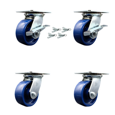 4 Piece Solid Polyurethane Caster Set
