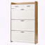 Armoire à chaussures mince avec 3 tiroirs dissimulés et 2 tiroirs de rangement - blanc et noyer