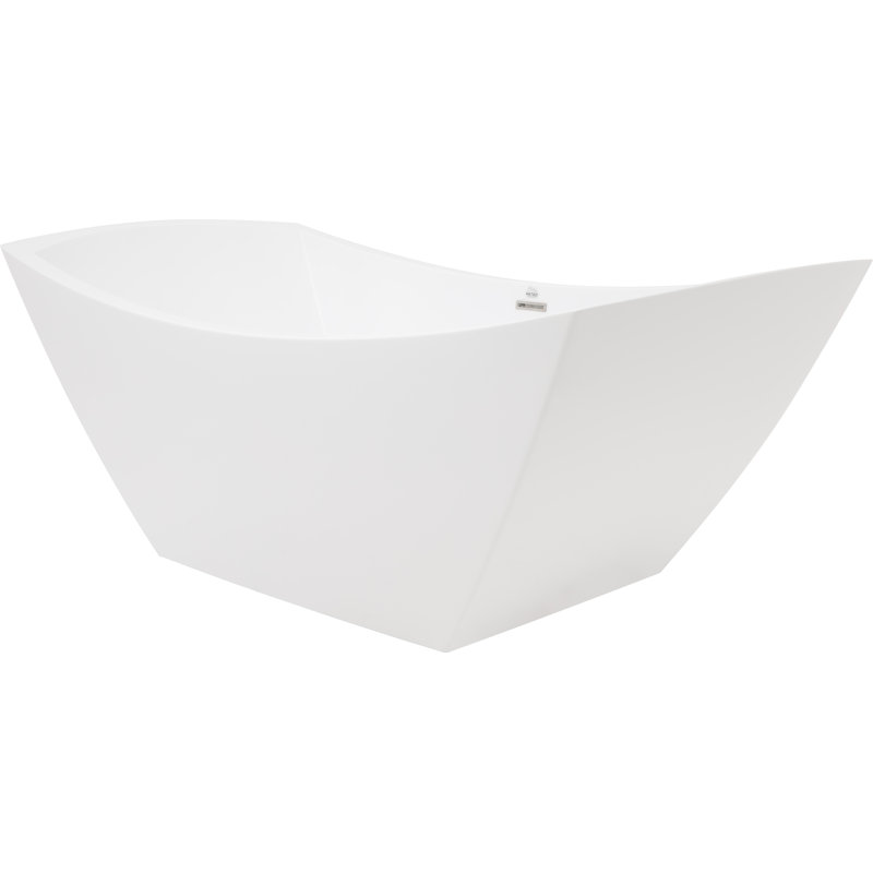 Denali 70'' L Freestanding Soaking Bathtub, Matte White