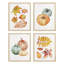 «Autumn Fall Thanksgiving Pumpkin Tree», reproduction de papier encadrée sur papier 4 pièces-97770537-97770536